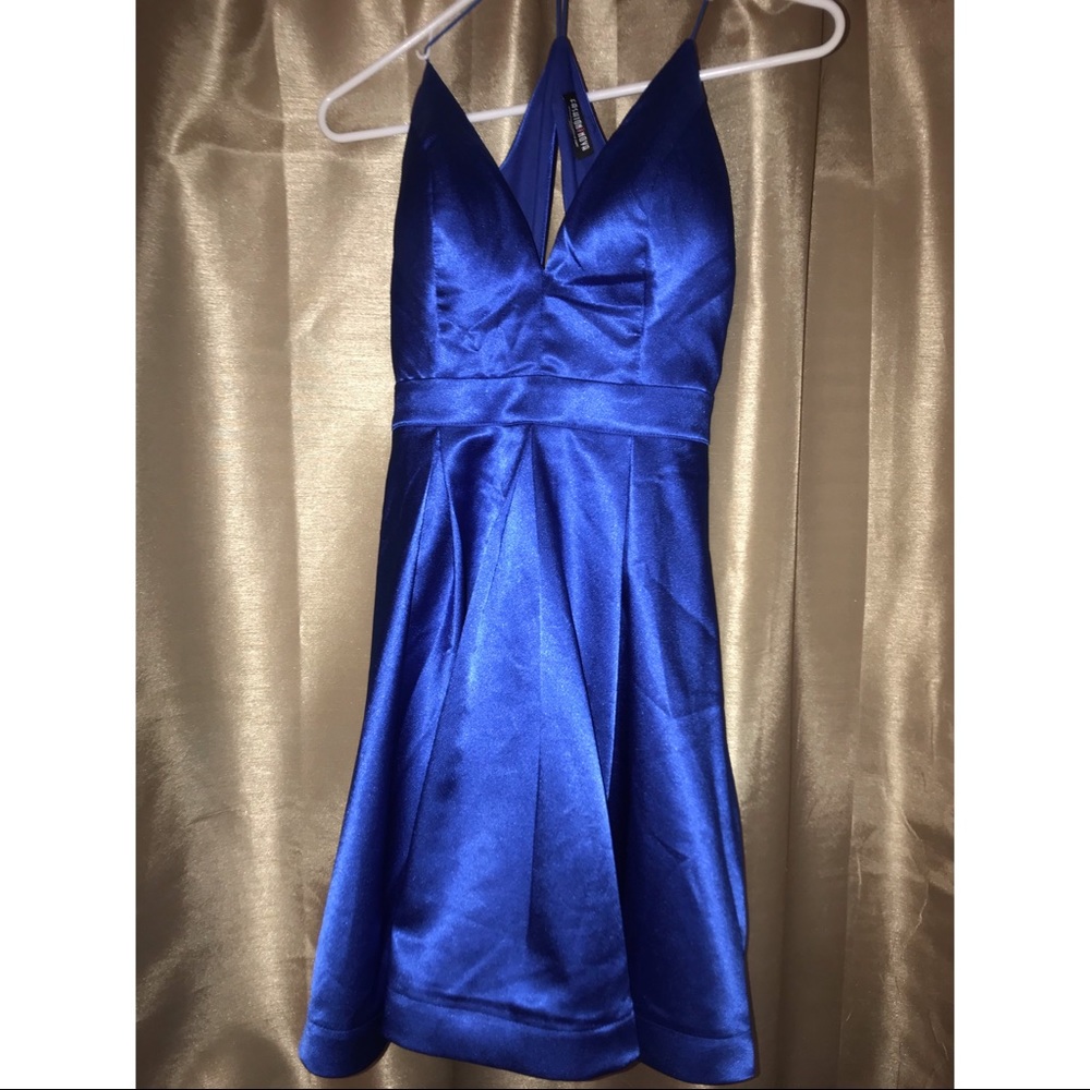 Satin royal skater dress